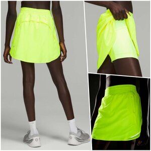 Lululemon High-Rise Skirt w/ built-in Shorts Neon Yellow size 4 NWOT